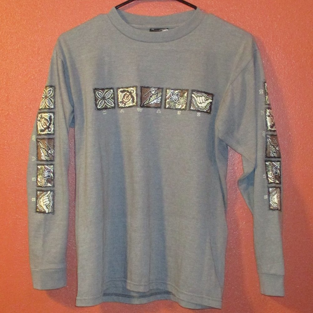 Volcom Youth Boy Large Green White Brown Outdoors Playing Fun Long Sleeve Shirt